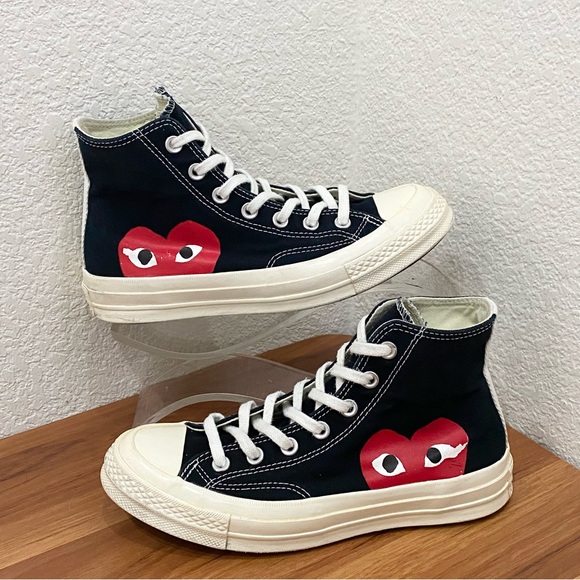 CONVERSE X Comme des Garçons PLAY High Top Chuck 70 Unisex Sneakers Women’s 7 - Picture 3 of 16